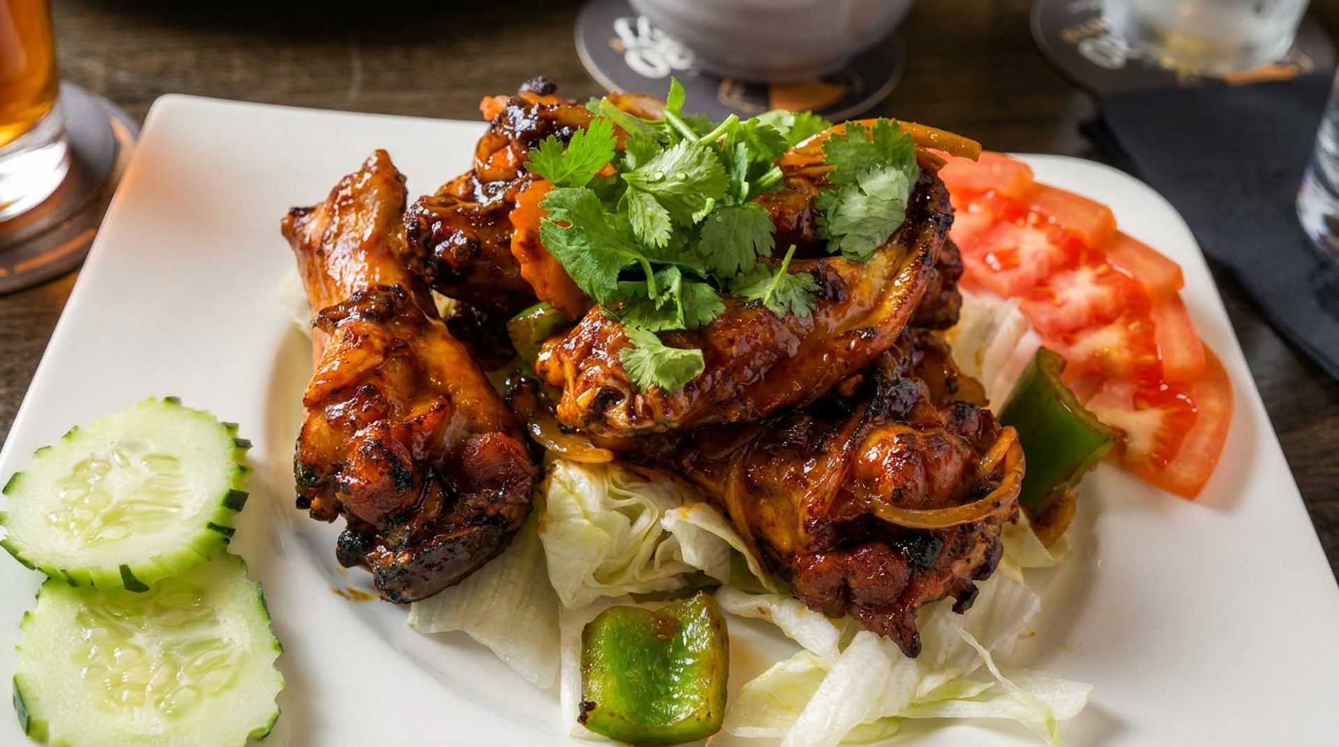Sushi, Thai, and ginger buffalo wings