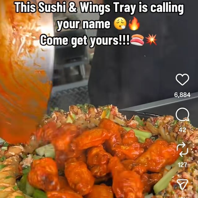 NFL Game Tray (Wings N Sushi Combo).