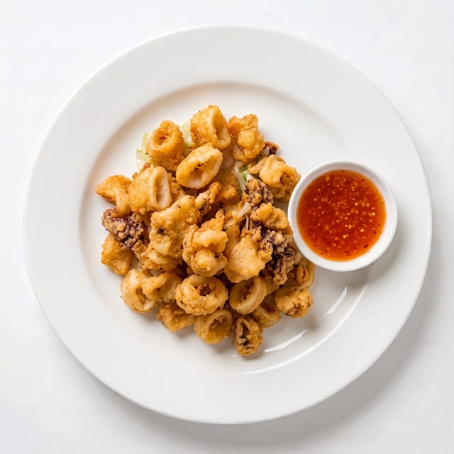 Golden Crispy Fried Calamari.